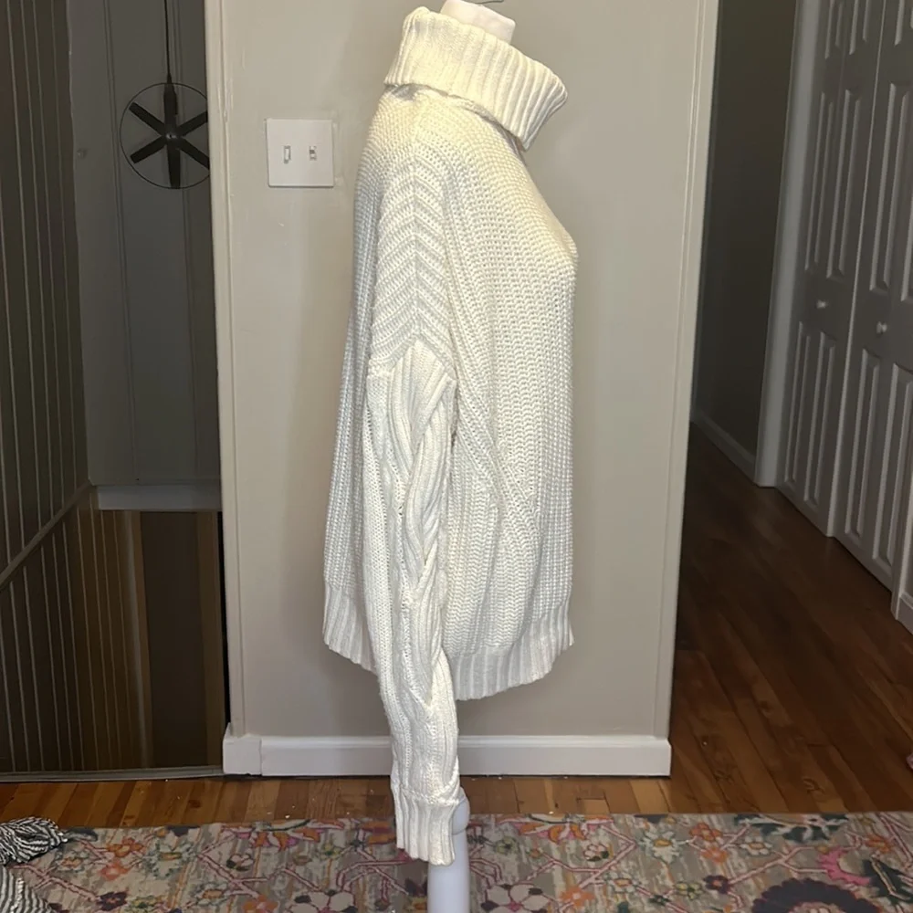 Jonathan Simkhai Aubrey Traveling Cable Knit Sweater One Shoulder Size Small - Picture 8 of 13